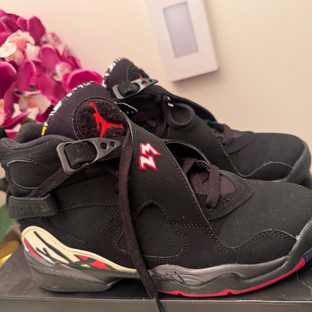 Jordan Kids Black and Red High-Top Sneakers